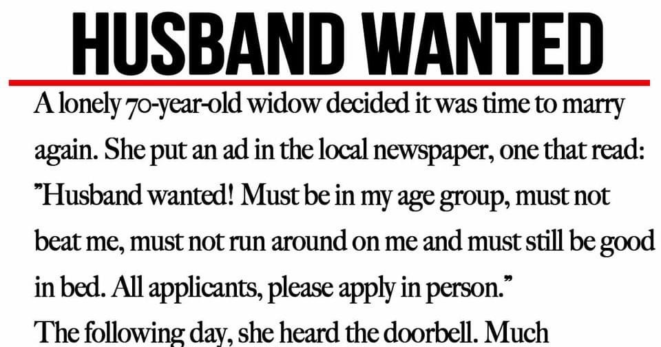 70-Year-Old Widow Posts Newspaper Advert Looking For New Husband That Went Viral