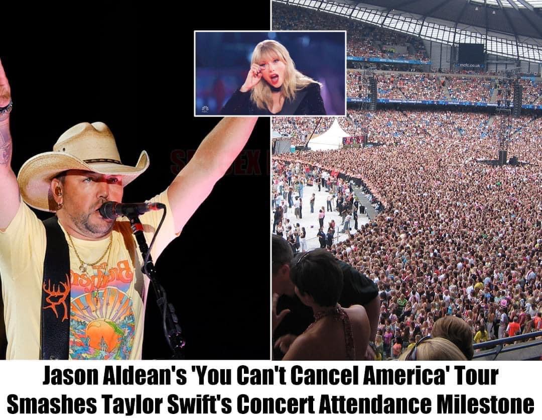 Breaking: Jason Aldean’s ‘You Can’t Cancel America’ Tour Shatters Taylor Swift’s Concert Attendance Record