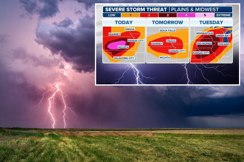 Central US faces ‘particularly dangerous situation’ from potential derecho with 100-mph winds, giant hail